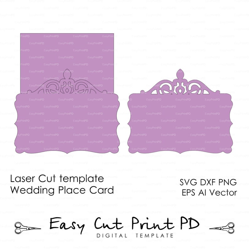 Download Place card escort wedding cards svg dxf ai eps blank | Etsy