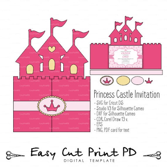 Download Princess Castle Invitation Svg File Cinderella Castle Svg Etsy