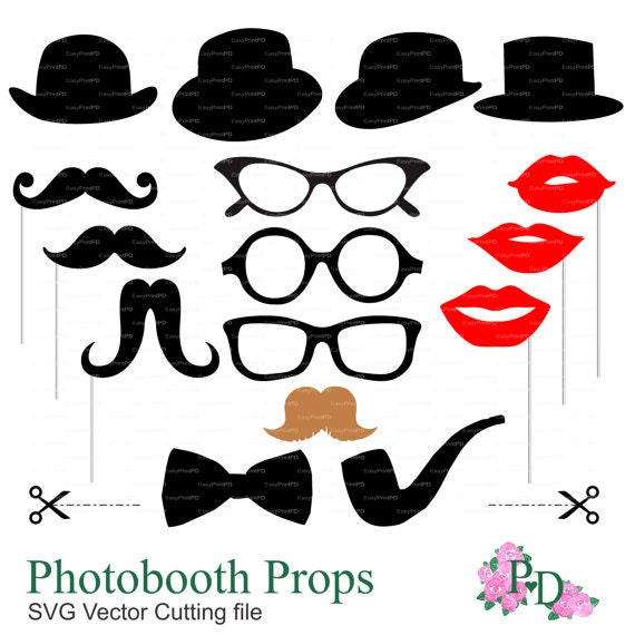 Download Mustache Photobooth Props Svg Eps Png Digital Cutting Etsy