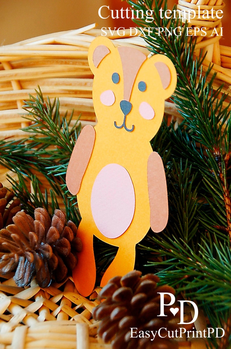 Download Christmas Teddy bear 300 dpi svg dxf jpg ai eps png | Etsy