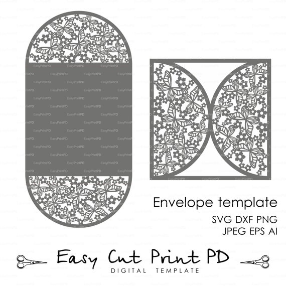 Download Butterfly Wedding Invitation Card Cover Template Svg Dxf Etsy PSD Mockup Templates