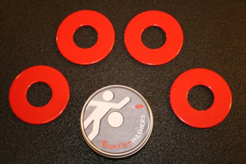 Powder Coated Washer Toss Pitching Washers Neon Orange Etsy