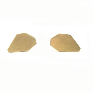 Geometric earrings, gold studs, Gold stud earring,