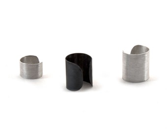 oormanchet mat zilver, geen piercing, oormanchet gezwart zilver