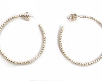 Creole earrings, silver hoop bangle