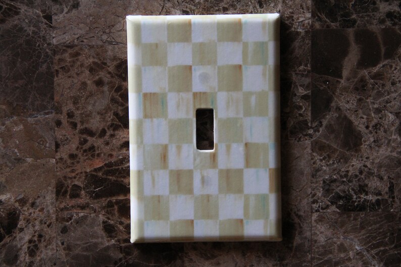 Black Checkered Light Switch Plate Covers Jumbo Oversized Etsy