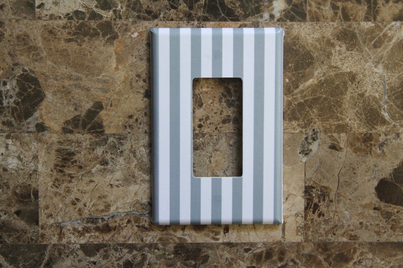 Grey Stripes Light Switch Plate Cover Jumbo Oversized Outlet Etsy