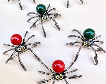Charlotte the Spider Brooch,Bakelite inspired in Fun Fakelite style 1940s 50s Halloween Spooky Deco 1940s 50s by Mrs Polly's Lucite