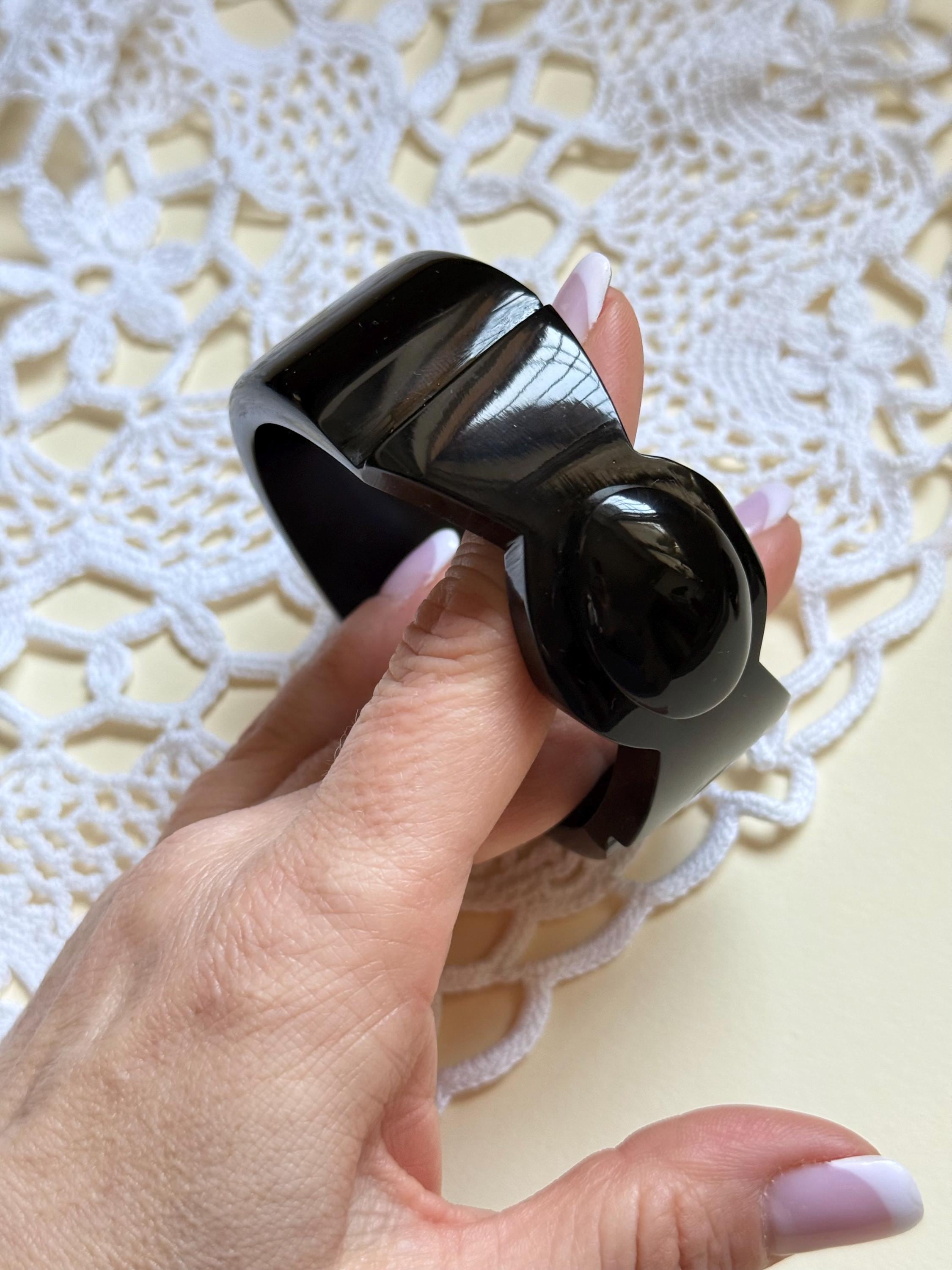 Black Bow Bangle Bakelite Style, Fakelite, Vintage Inspired 1940s ...