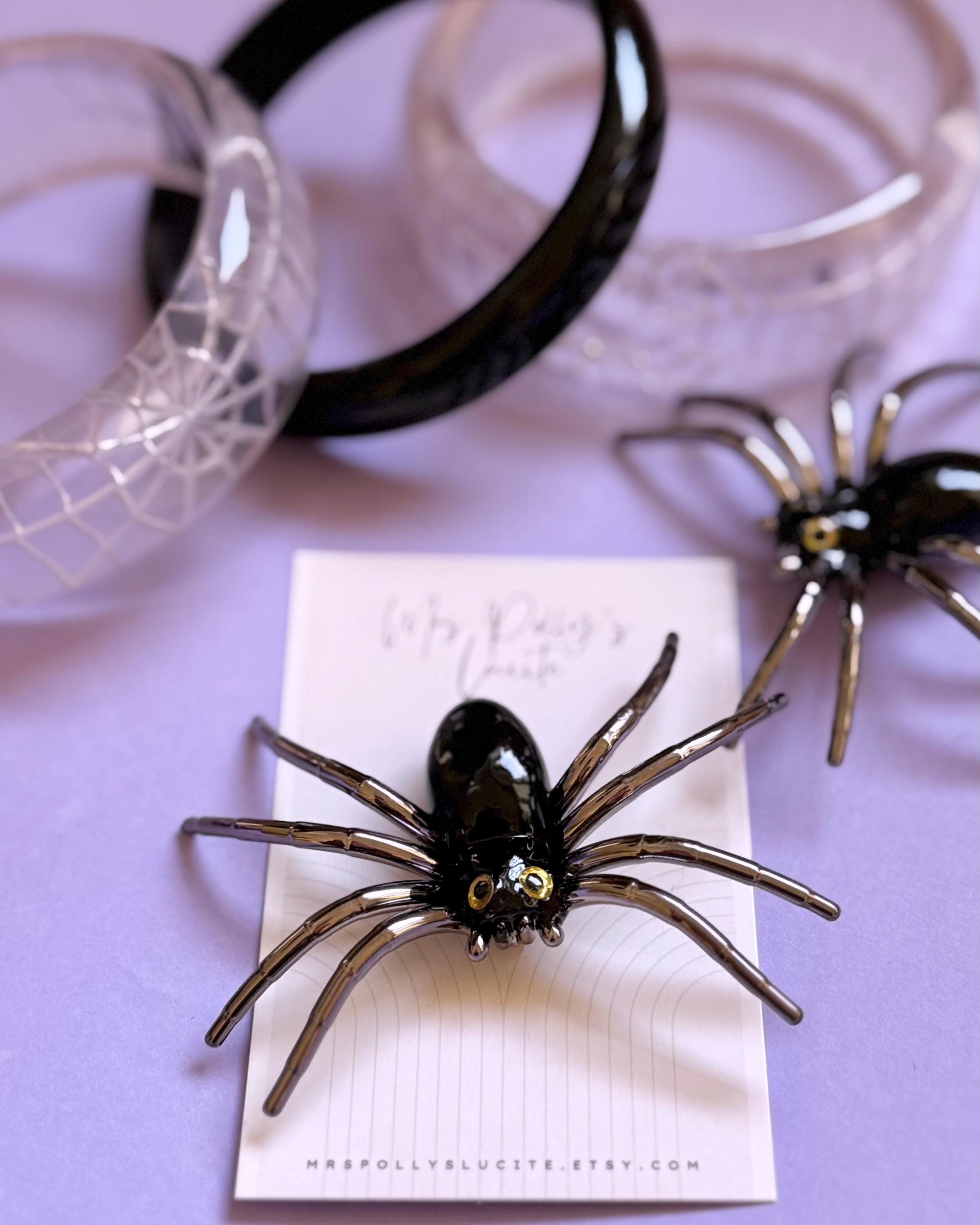 Spilla A Ragno Gotica In Metallo - Accessorio Vintage Per Halloween