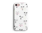 Painted Faces Phone Case, iPhone Case, Google Pixel Shell, Samsung Galaxy Cover, abstract, cute, design, graphic, hard protective, White