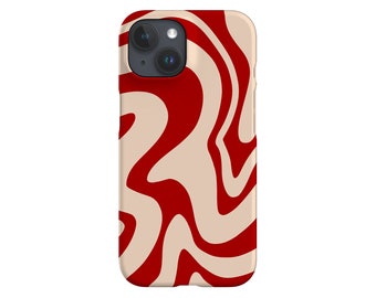 Abstract Wave Limited-Edition Phone Case | Aesthetic Y2K Swirl | Phone Case For iPhone 15 14 13 Samsung Galaxy, Google Pixel | Red Beige