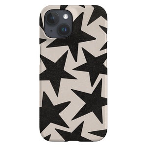coque de portable vintage avec grandes étoiles | Espace rétro de l'an 2000 | Coque pour iPhone 16 15 14 13 12 SE Max Pro - Samsung Galaxy S24 - Google Pixel 8 | Beige