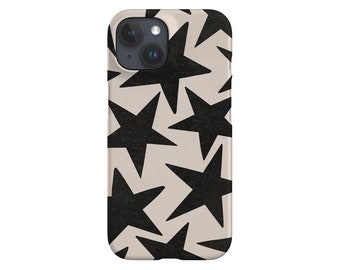 Vintage Large Stars Phone Case: Retro Y2K Beige; iPhone, Galaxy, Pixel