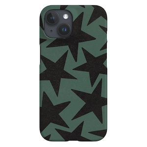 Vintage Large Stars Phone Case | Space Retro Y2K | Cover for iPhone 16 15 14 13 12 SE Max Pro - Samsung Galaxy S24 - Google Pixel 8 | Green