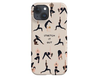 Yoga Pose Phone Case: Boho Chic Design; Peach