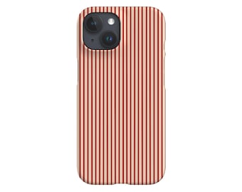 Beige & Red Bold Vertical Stripes Phone Case: iPhone, Galaxy, Pixel