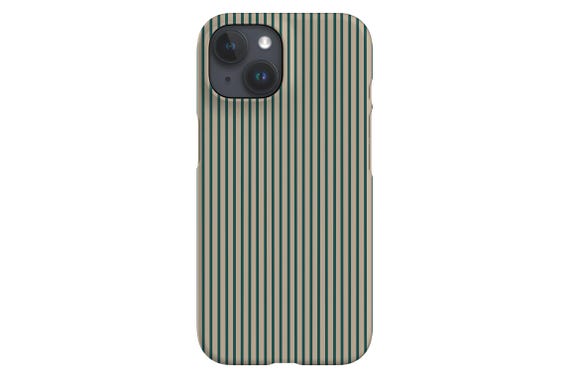 Beige & Green Bold Vertical Stripes Phone Case: iPhone, Galaxy, Pixel