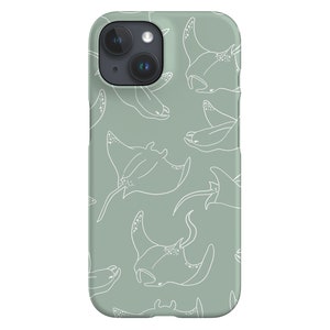 Manta Ray Scatter Limited-Edition Phone Case | Ocean Sea Stingray | Phone Case For iPhone 14 13 12 Samsung Galaxy Google Pixel | Mint Green