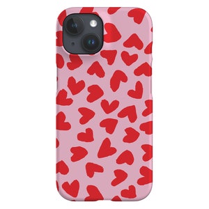 Red Hearts Limited-Edition Unique Phone Case | Gifts for Her & Him | Phone Case For iPhone 13 12 11, Samsung Galaxy, Google Pixel | Pink