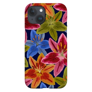 Coque pour portable Lily Scatter | Fleurs colorées mignonnes | Coque pour iPhone 16 15 14 13 12 SE Max Pro - Samsung Galaxy S24 - Google Pixel 8 | Multicolore