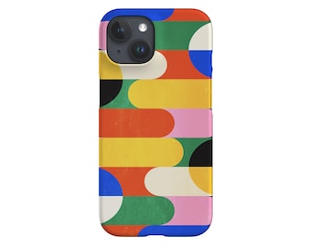 Colourful Bauhaus By Ayeyokp Phone Case | Abstract Art Shapes Rainbow iPhone 14 13 12 11 Samsung Galaxy Google Pixel Case By Harper & Blake