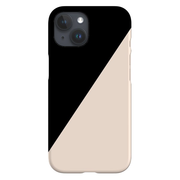 Colour Block Diagonal Limited-Edition Phone Case | Minimalist | Phone Case For iPhone 13 12 11, Samsung Galaxy, Google Pixel | Peach Black