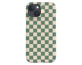 Checkered Limited-Edition Unique Phone Case | Gifts for Her & Him | Phone Case For iPhone 13 12 11 Samsung Galaxy Google Pixel | Green Beige