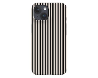 Line Study Stripes Phone Case: Beige & Black; iPhone, Galaxy, Pixel