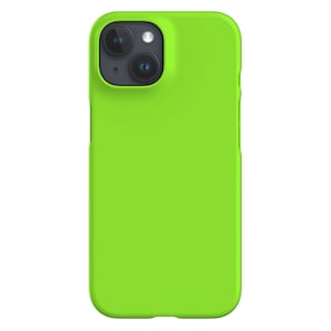 Plain Block Phone Case | Minimalist | Cover for iPhone 16 15 14 13 12 11 SE Max Pro - Samsung Galaxy S24 - Google Pixel 8 | Neon Lime Green