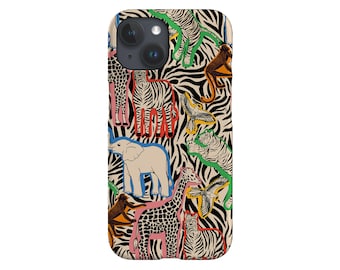Dschungeltier Linie Kunst Handyhülle: Zebra Tiger Druck