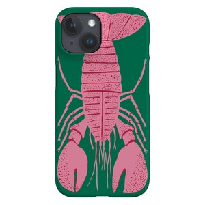 Étui pour portable à placement homard | Océan gras | Coque pour iPhone 16 15 14 13 12 11 SE Max Pro - Samsung Galaxy S24 - Google Pixel 8 | Vert Rose