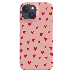 Rote Herzen Handyhülle | Niedliches kleines Y2K Liebesherz | Hülle für iPhone 16 15 14 13 12 SE Max Pro - Samsung Galaxy S24 - Google Pixel 8 | Rosa