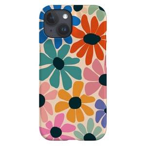 Coque De Portable Retro Fun Floral By Gavthomeu | Coque Samsung Galaxy Google Pixel pour iPhone 16 15 14 13, colorée de l'an 2000 avec des marguerites par Harper & Blake