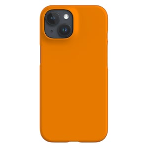 Schlichte Block-Telefon-Hülle | Minimalistische Farbe | Hülle für iPhone 16 15 14 13 12 SE Max Pro - Samsung Galaxy S24 - Google Pixel 8 | Tiger-Orange