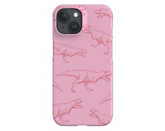 Funda para teléfono con diseño de T-Rex rosa: regalo para amantes de los dinosaurios