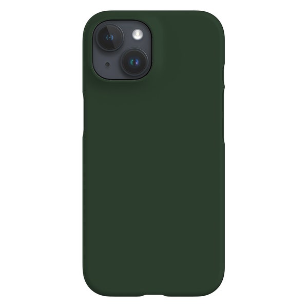 Étui pour portable uni en édition limitée | Couleur minimaliste | Coque de portable pour iPhone 13 12 11, Samsung Galaxy, Google Pixel | Pin vert foncé