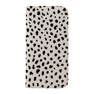 Dalmatiner Print Geldbörse Handyhülle | Vegan Leder | Pünktchen | Hülle für iPhone 16 15 14 13 12 11 SE Max Pro - Samsung Galaxy S24 | Weiß