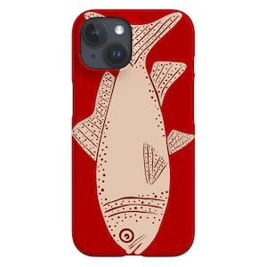 Custodia per telefono a forma di pesce / Custodia per iPhone 16 15 14 13 12 11 SE Max Pro - Samsung Galaxy S24 - Google Pixel 8 / Rosso