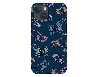 Axolotl Scatter Limited-Edition Phone Case | Cute Salamander Animal | Phone Case For iPhone 14 13 Samsung Galaxy Google Pixel | Navy Pastel