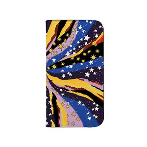 BIG BANG Brieftasche Handyhülle – iPhone Hülle – Samsung Galaxy Handy Hülle – Celestial Stars Bunte Kunstleder Hülle für iPhone 12, 11
