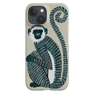 coque de portable singe | Animal sauvage mignon de la jungle | Coque pour iPhone 16 15 14 13 12 11 SE Max Pro - Samsung Galaxy S24 - Google Pixel 8 | Menthe