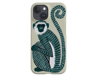 iPhone - MONOページ Mint Monkey Phone Case: Jungle Animal Print - Etsy