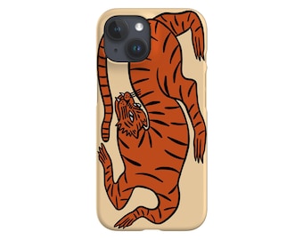 Quiet Tiger Phone Case: Burnt Orange; Wild Cat Design