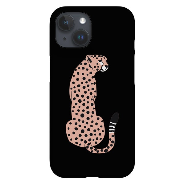 Minimalist Cheetah Limited-Edition Phone Case | Wild Cat Leopard | Phone Case For iPhone 14 13 12 11 Samsung Galaxy Google Pixel | Black