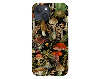 Vintage Mystic Forest Garden Phone Case by Uta Naumann: Dark Mushroom