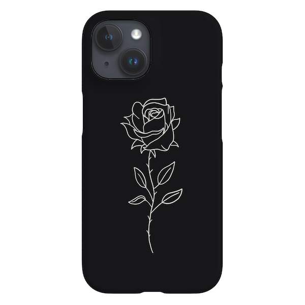 Modern Minimalist Rose Limited-Edition Phone Case | Floral Line Art | Phone Case For iPhone 13 12 11 Samsung Galaxy Google Pixel | Black