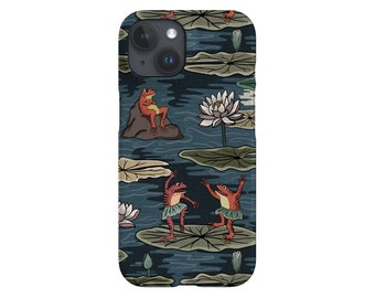 Quirky Frogs Phone Case: Design by Misentangledvision; Magic Lily Pad Pond