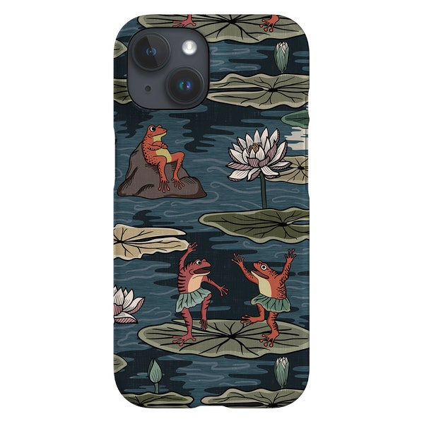 Quirky Frogs by Misentangledvision Phone Case | Magic Cute Lily Pad Pond iPhone 14 13 12 Samsung Galaxy Google Pixel Case By Harper & Blake