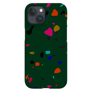 Neon Granite Phone Case for iPhone 13 12 11 XS XR SE 2020 8 7 Pro Max Mini - Samsung Galaxy Cover - Google Pixel - Terrazzo - Marble - Green